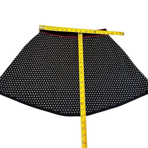 Krimson Klover Merino Wool Skirt Large Black White Polk Dot Knit Elastic Waist - Picture 7 of 7